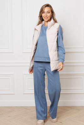 Костюм замшевый брючный 43043 синий